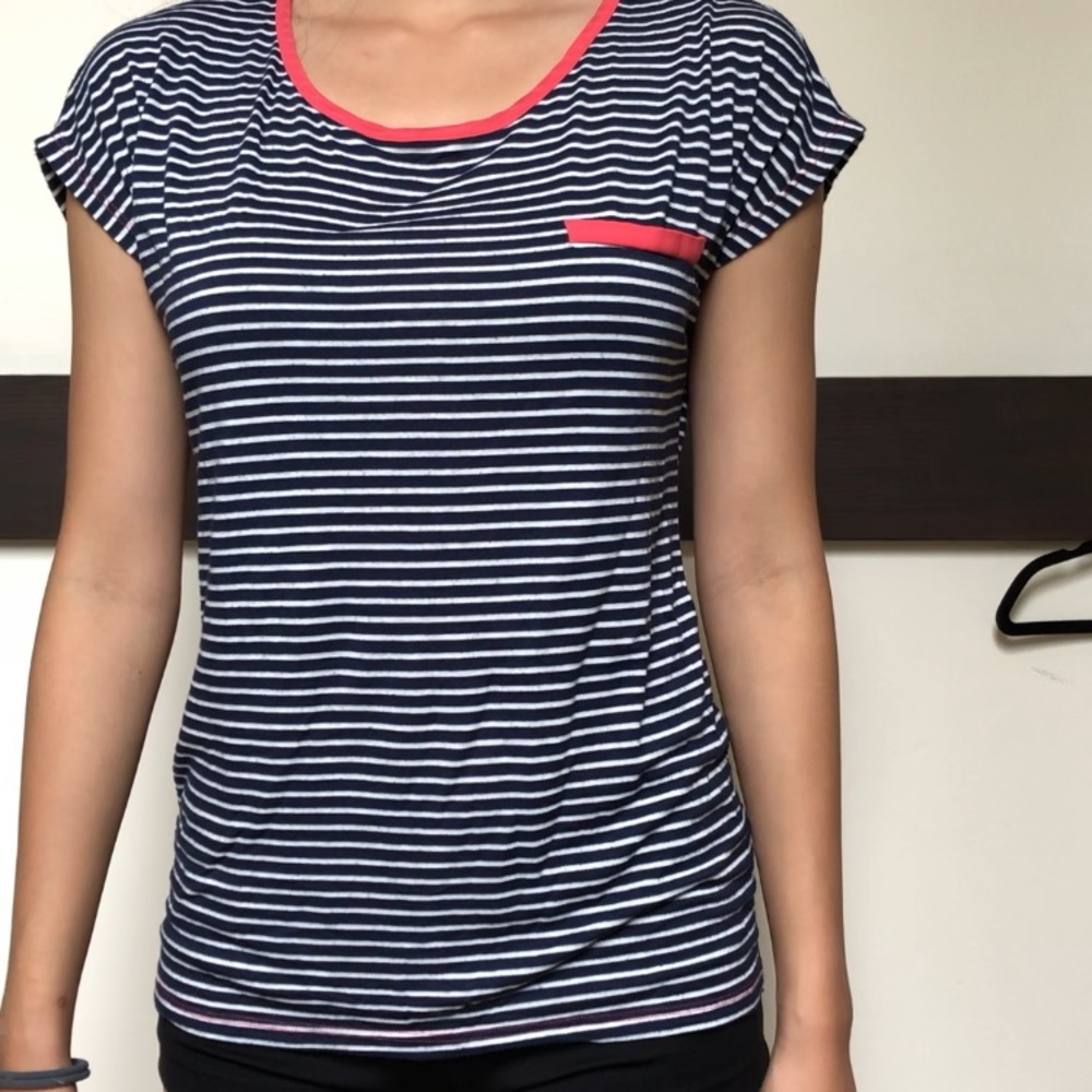 Zebra Stripe Shirt With Salmon Highlights